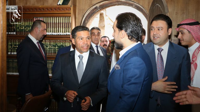 الضاري يستقبل رئيس مجلس النواب السيد محمد الحلبوسي في مبنى خان ضاري الاثري